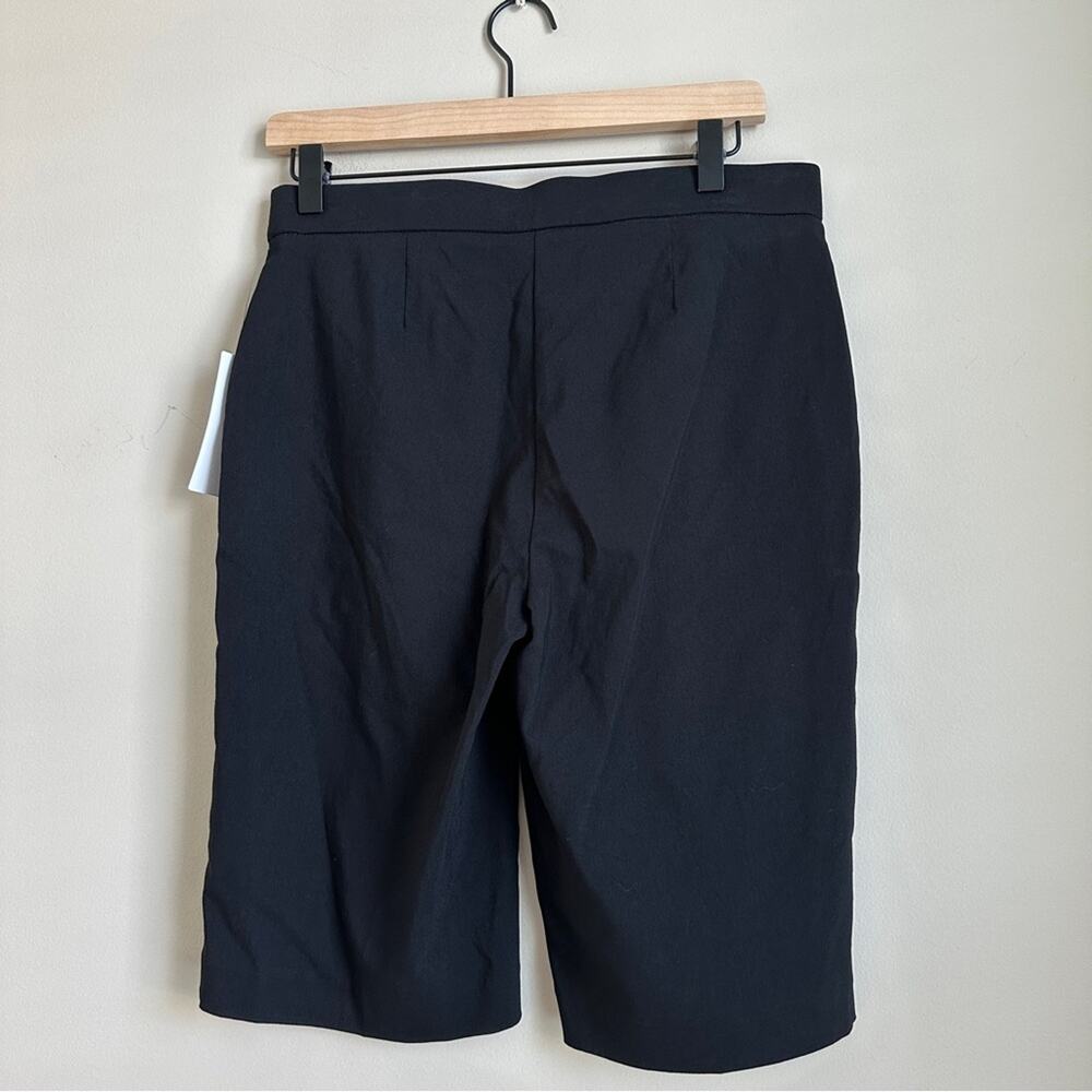 Liz Claiborne Black Bermuda Shorts M NWT Button High Rise Stretch Dress Shorts - Picture 2 of 8